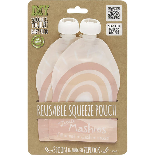 Little Mashies- Reusable Squeeze Pouch Rainbow-2x130ml