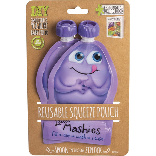 Little Mashies- Reusable Squeeze Pouch Purple-2x130ml