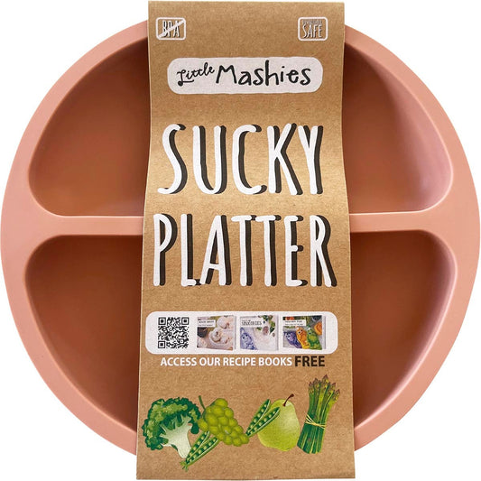 Little Mashies- Silicone Sucky Platter Plate Blush Pink