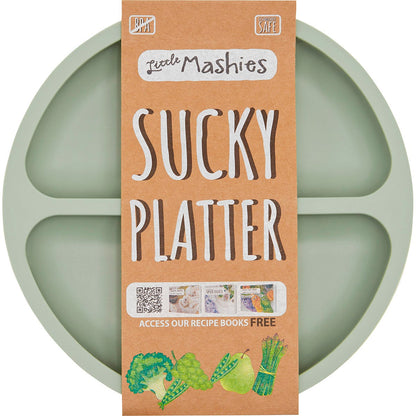 Little Mashies- Silicone Sucky Platter Plate Olive