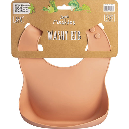 Little Mashies- Silicone Washy Bib Blush Pink