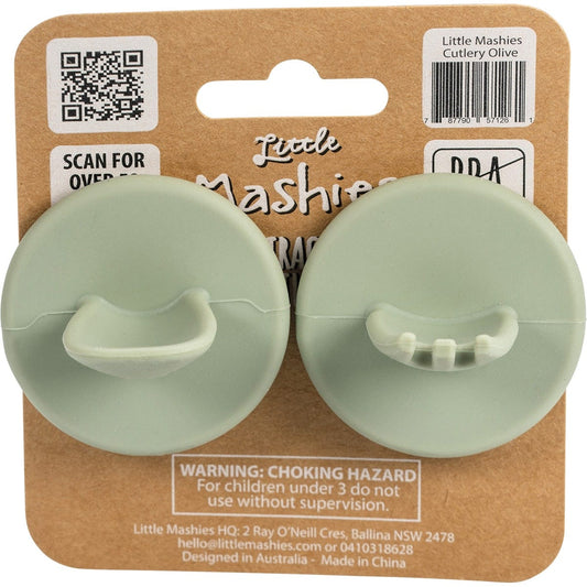 Little Mashies- Silicone Distractor Cutlery Olive