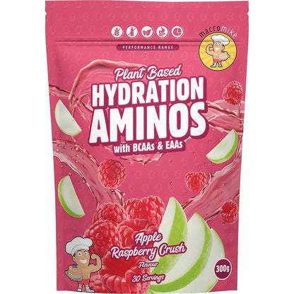 MACRO MIKE- Plant Based Hydration Aminos Apple Raspberry Crush-300g