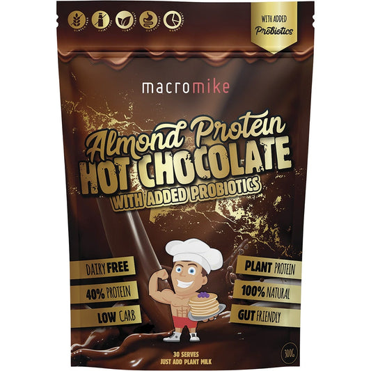 MACRO MIKE- Protein Hot Chocolate Almond with Added Probiotics-300g