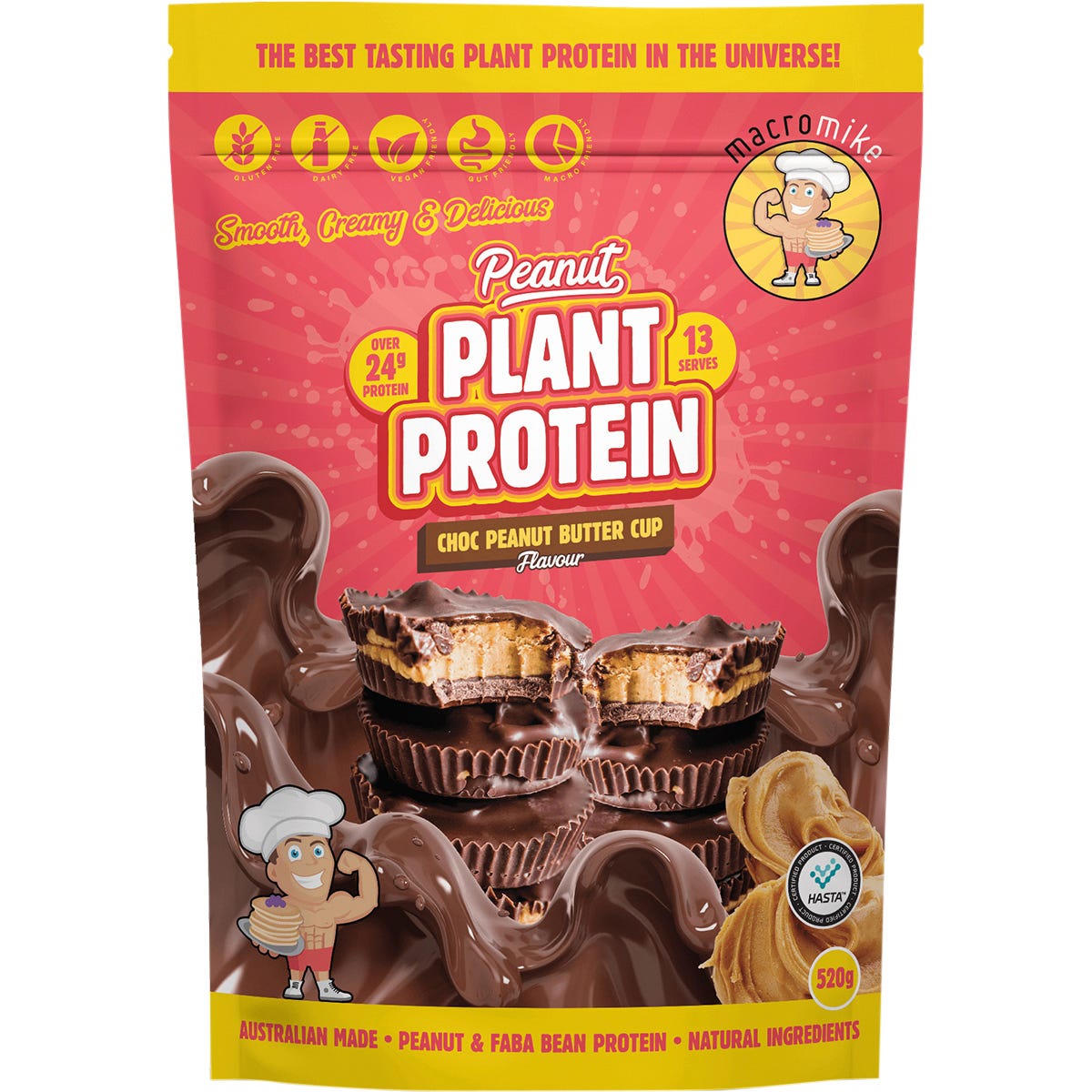 MACRO MIKE- Peanut Plant Protein Choc Peanut Butter Cup-520g