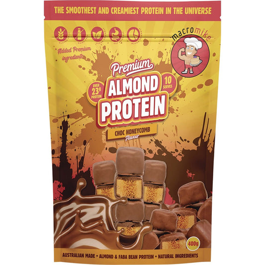 MACRO MIKE- Premium Almond Protein Choc Honeycomb-400g