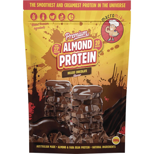 MACRO MIKE- Premium Almond Protein Deluxe Chocolate-800g