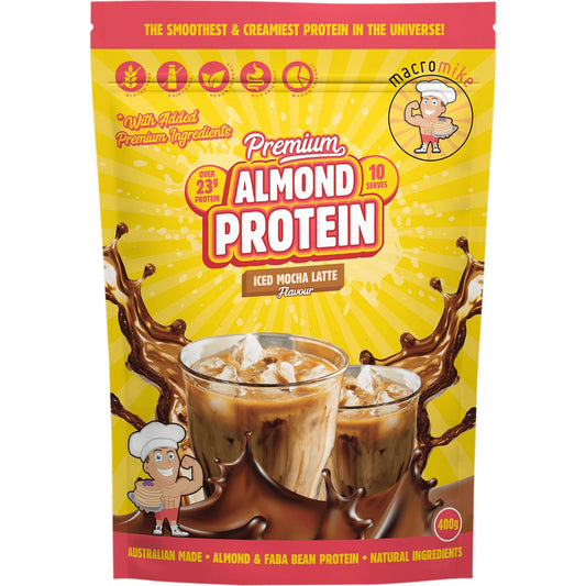 MACRO MIKE- Premium Almond Protein Iced Mocha Latte-400g