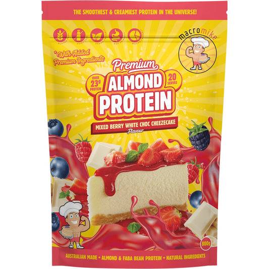 MACRO MIKE- Premium Almond Protein Berry White Choc Cheezecake-800g