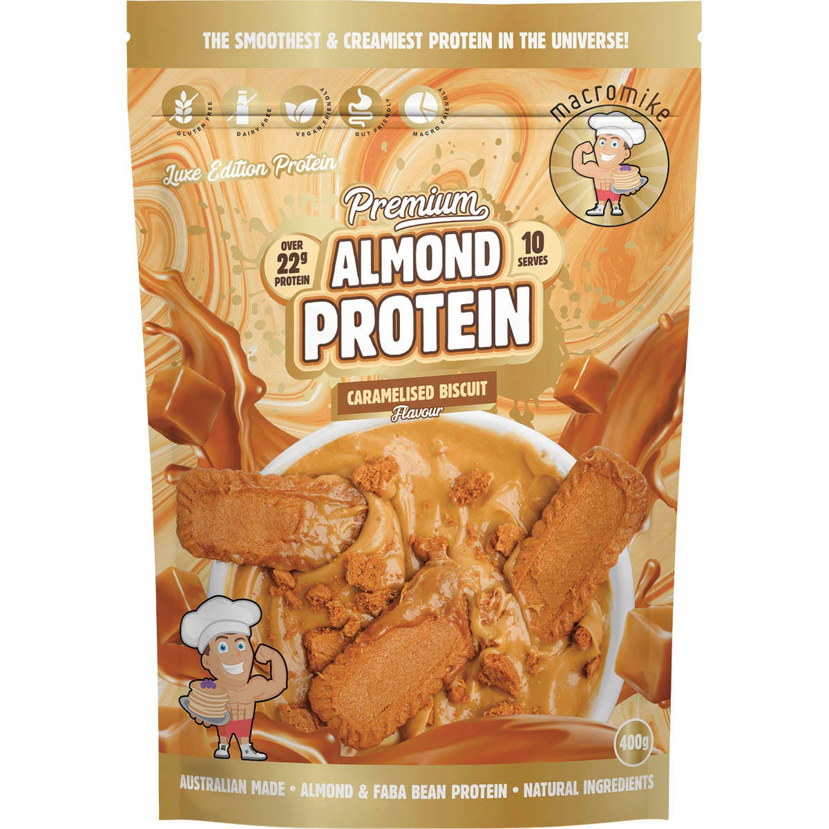 MACRO MIKE- Premium Almond Protein Caramelised Biscuit-400g