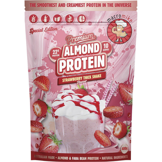 MACRO MIKE- Premium Almond Protein Strawberry Thick Shake-400g