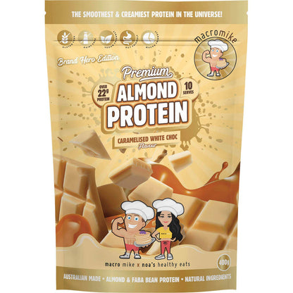 MACRO MIKE- Premium Almond Protein Caramelised White Choc-400g