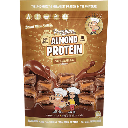 MACRO MIKE- Premium Almond Protein Choc Caramel Bar-400g
