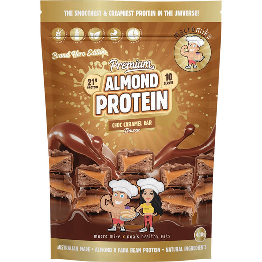 MACRO MIKE- Premium Almond Protein Choc Caramel Bar-400g