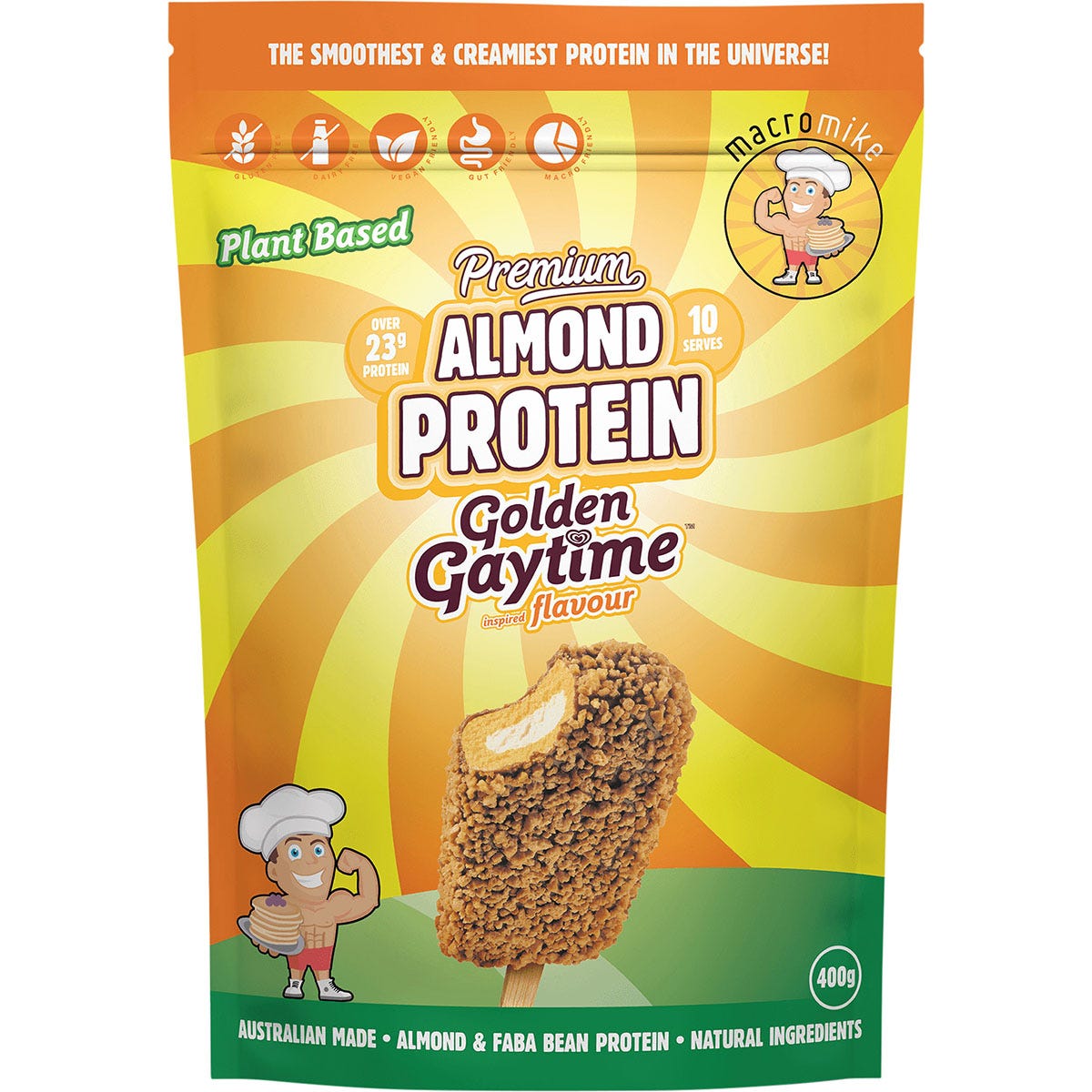 MACRO MIKE- Premium Almond Protein Golden Gaytime-400g