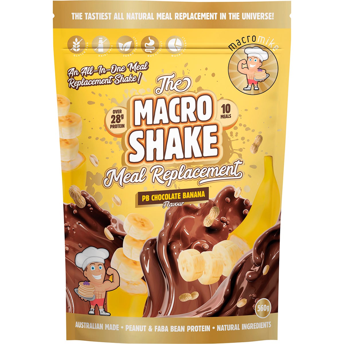 MACRO MIKE- The Macro Shake Meal Replacement PB Chocolate Banana-560g