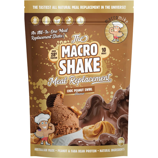MACRO MIKE- The Macro Shake Meal Replacement Choc Peanut Swirl-560g