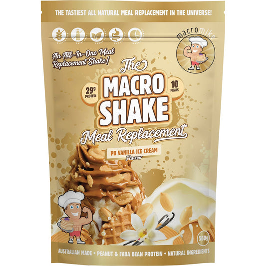 MACRO MIKE- The Macro Shake Meal Replacement PB Vanilla Ice Cream-560g
