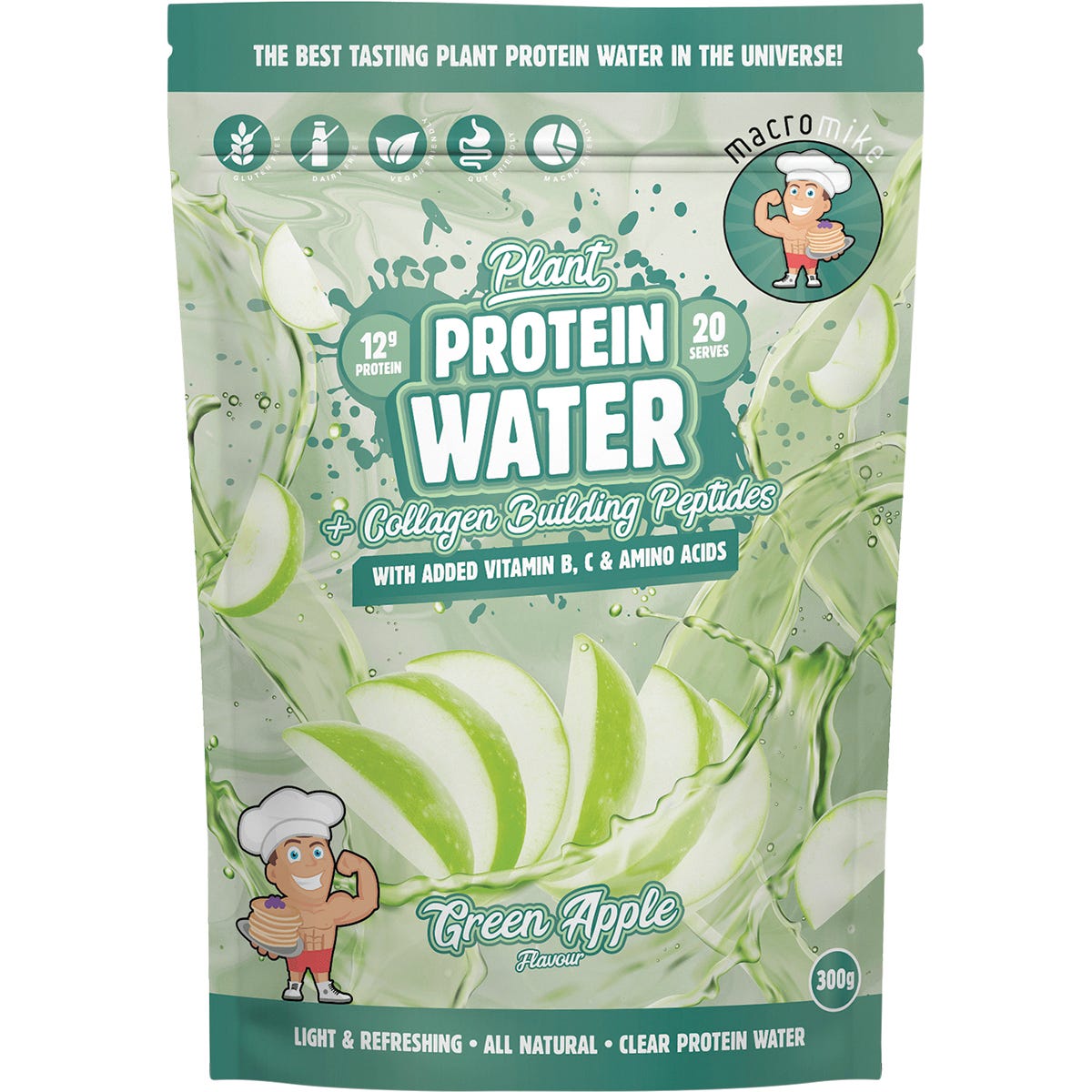 MACRO MIKE- Plant Protein Water Green Apple-300g