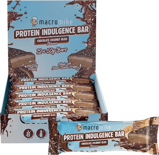 MACRO MIKE- Protein Indulgence Bar Chocolate Coconut Bliss-12x50g