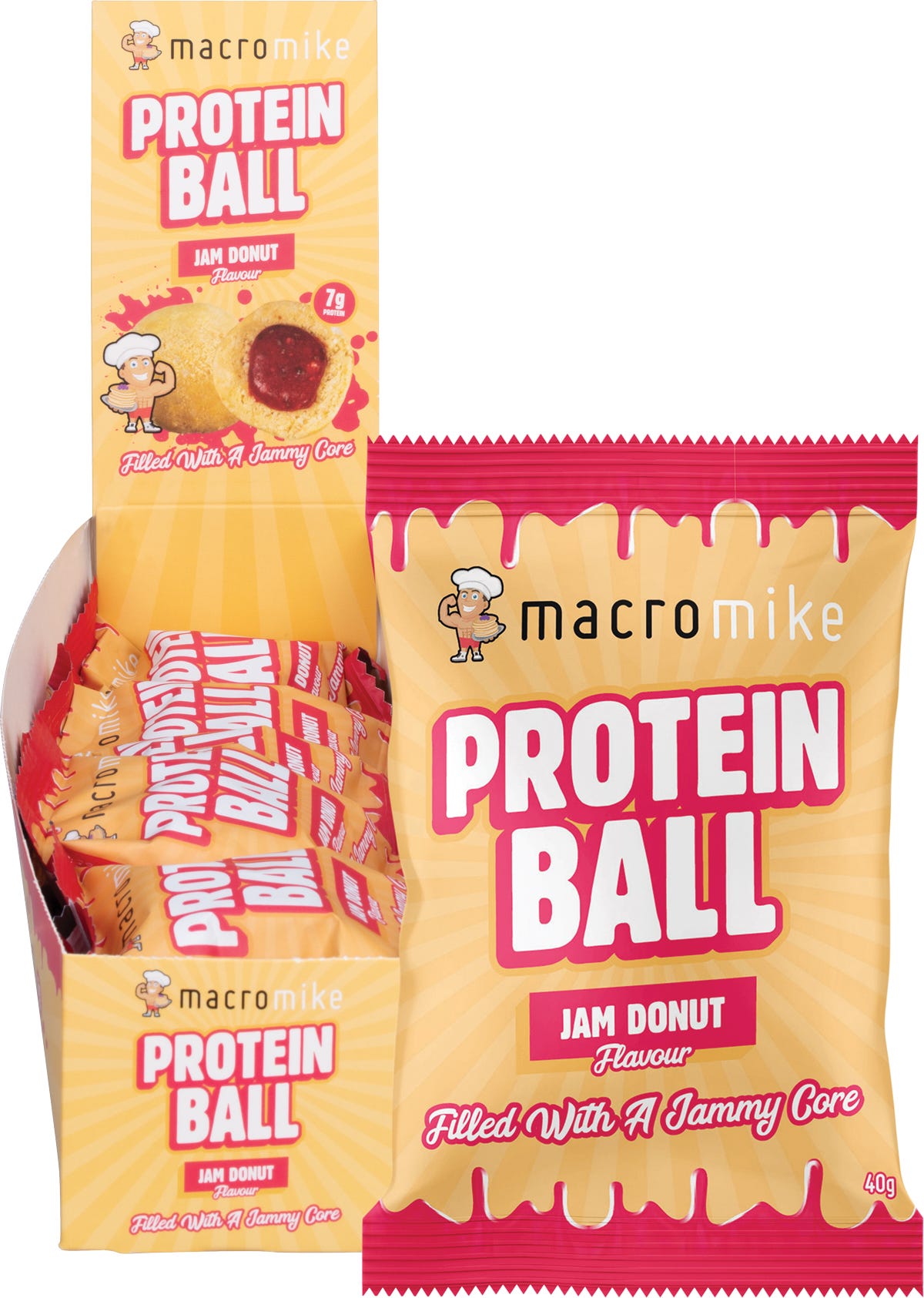 MACRO MIKE- Protein Ball Jam Donut-12x40g