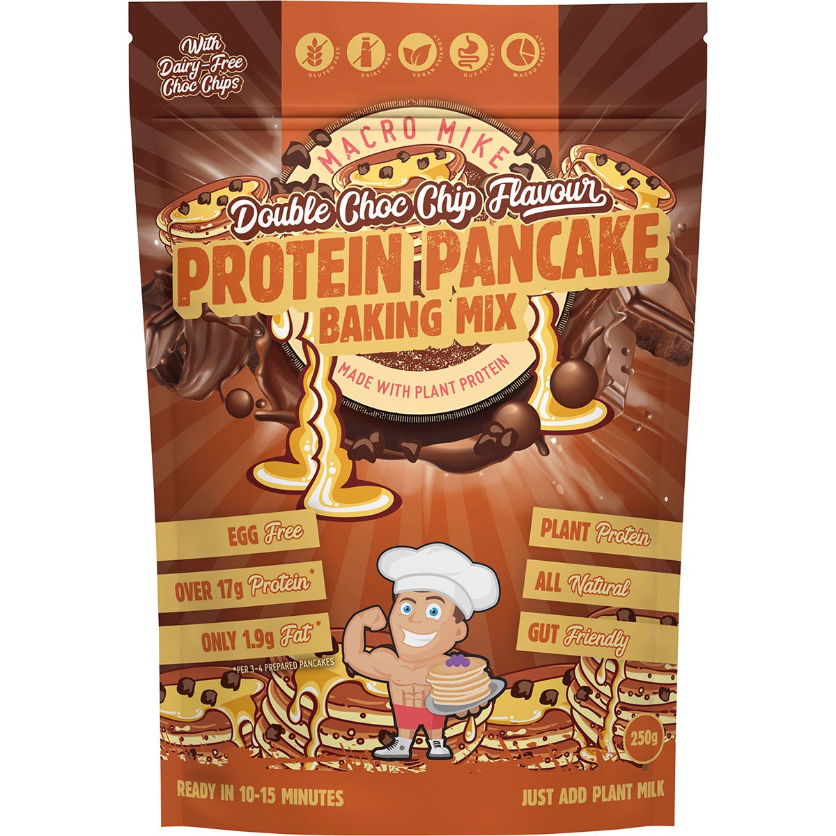 MACRO MIKE- Protein Pancake Baking Mix Double Choc Chip-250g