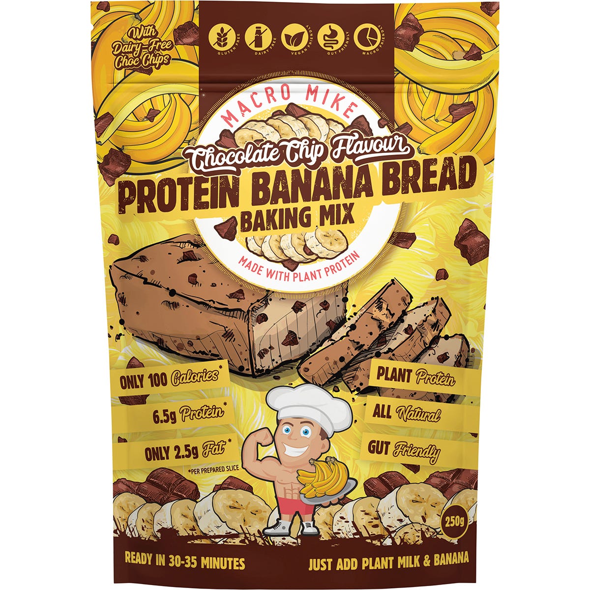 MACRO MIKE- Protein Banana Bread Baking Mix Chocolate Chip-250g