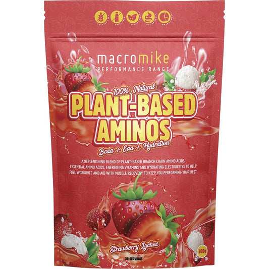 MACRO MIKE- Plant-Based Hydration Aminos Strawberry Lychee-300g