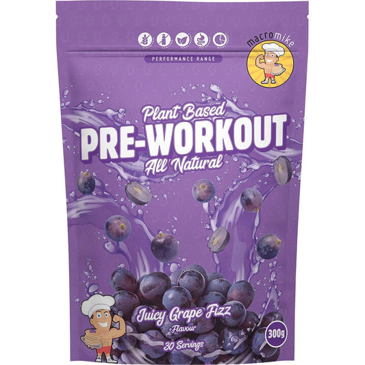 MACRO MIKE- Plant Based Pre Workout Juicy Grape Fizz-300g
