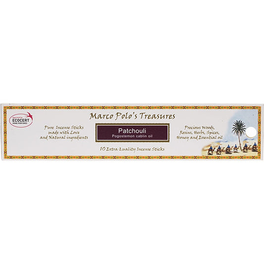 Marco Polo's Treasures- Incense Sticks Patchouli-10pk