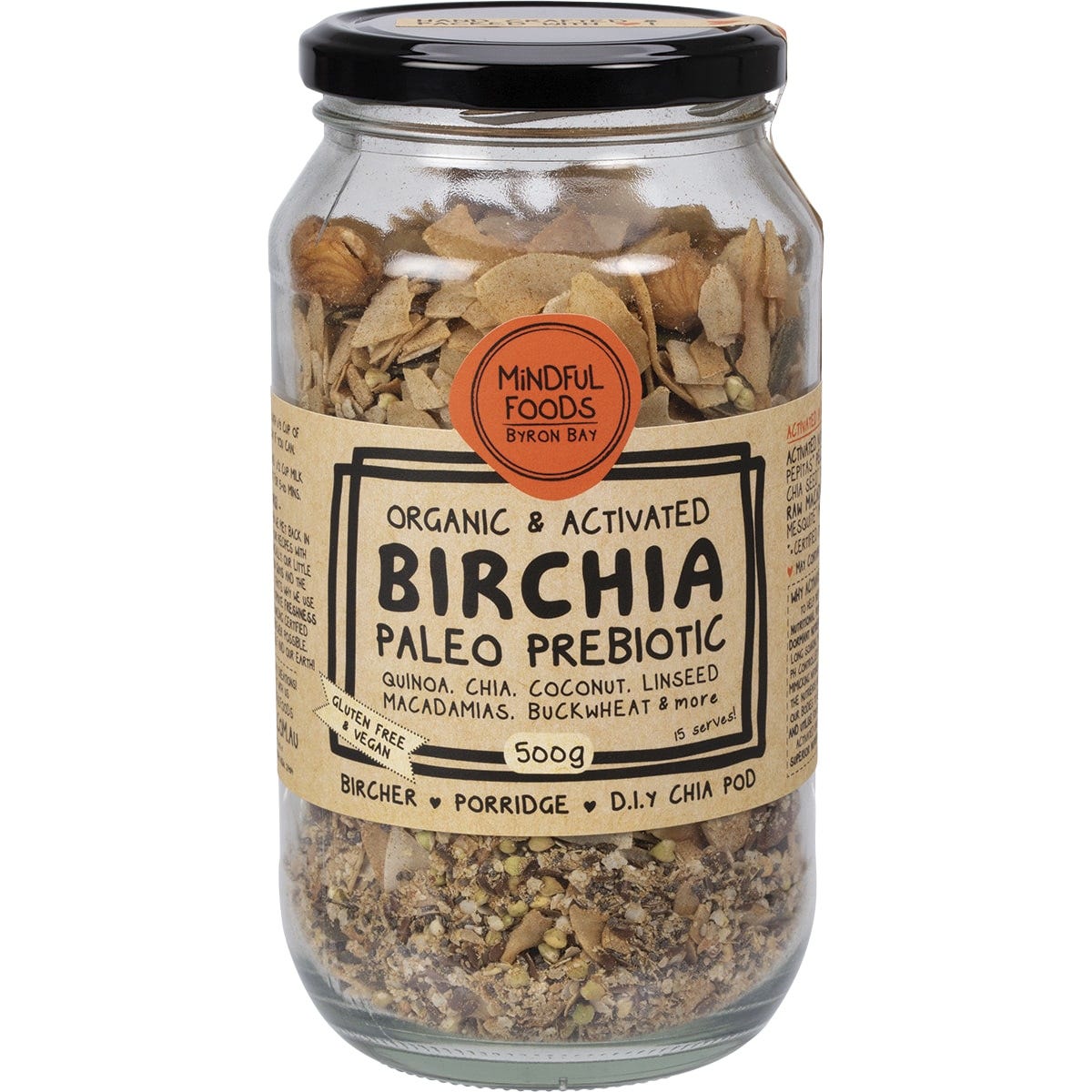 Mindful Foods- Birchia Paleo Prebiotic Granola Organic & Activated-500g