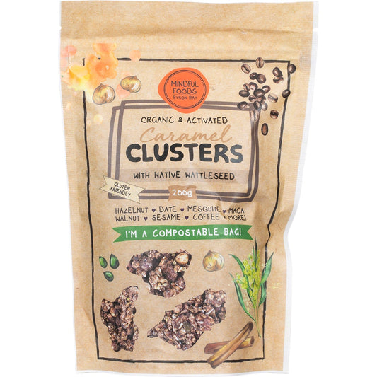 Mindful Foods- Caramel Clusters Native Wattle Seed Organic & Activated-200g