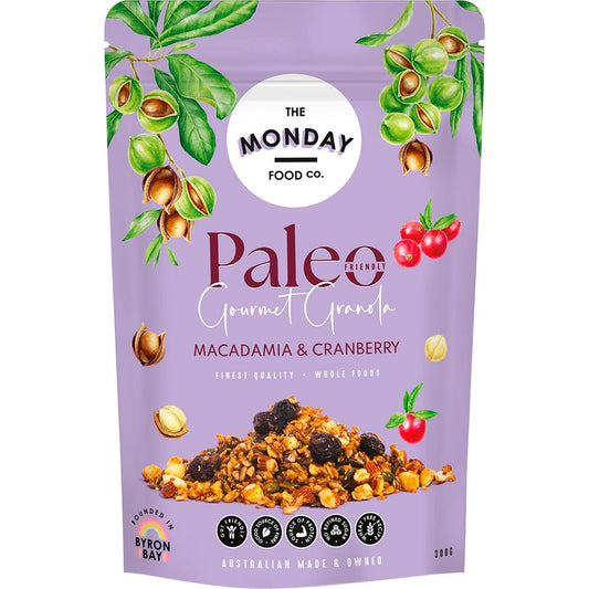 The Monday Food Co.- Paleo Gourmet Granola Macadamia & Cranberry-300g