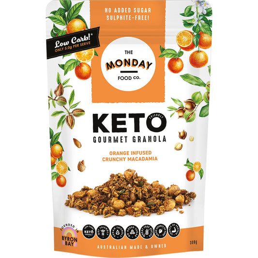 The Monday Food Co.- Keto Gourmet Granola Orange Infused Crunchy Macadamia-300g