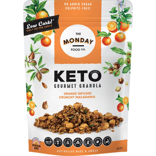 The Monday Food Co.- Keto Gourmet Granola Orange Infused Crunchy Macadamia-800g