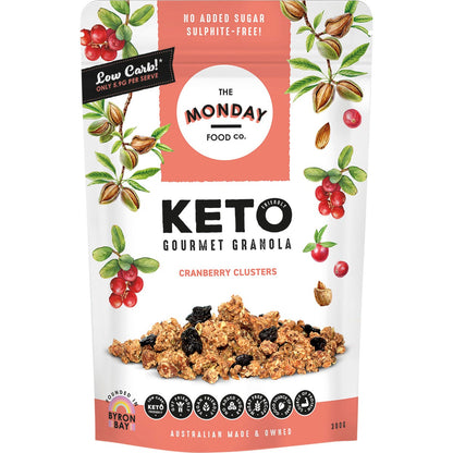 The Monday Food Co.- Keto Gourmet Granola Cranberry Clusters-300g