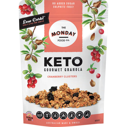 The Monday Food Co.- Keto Gourmet Granola Cranberry Clusters-800g