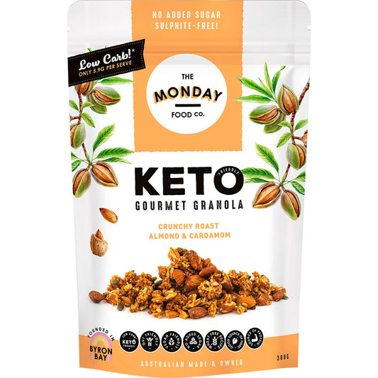 The Monday Food Co.- Keto Gourmet Granola Crunchy Roast Almond & Cardamon-300g