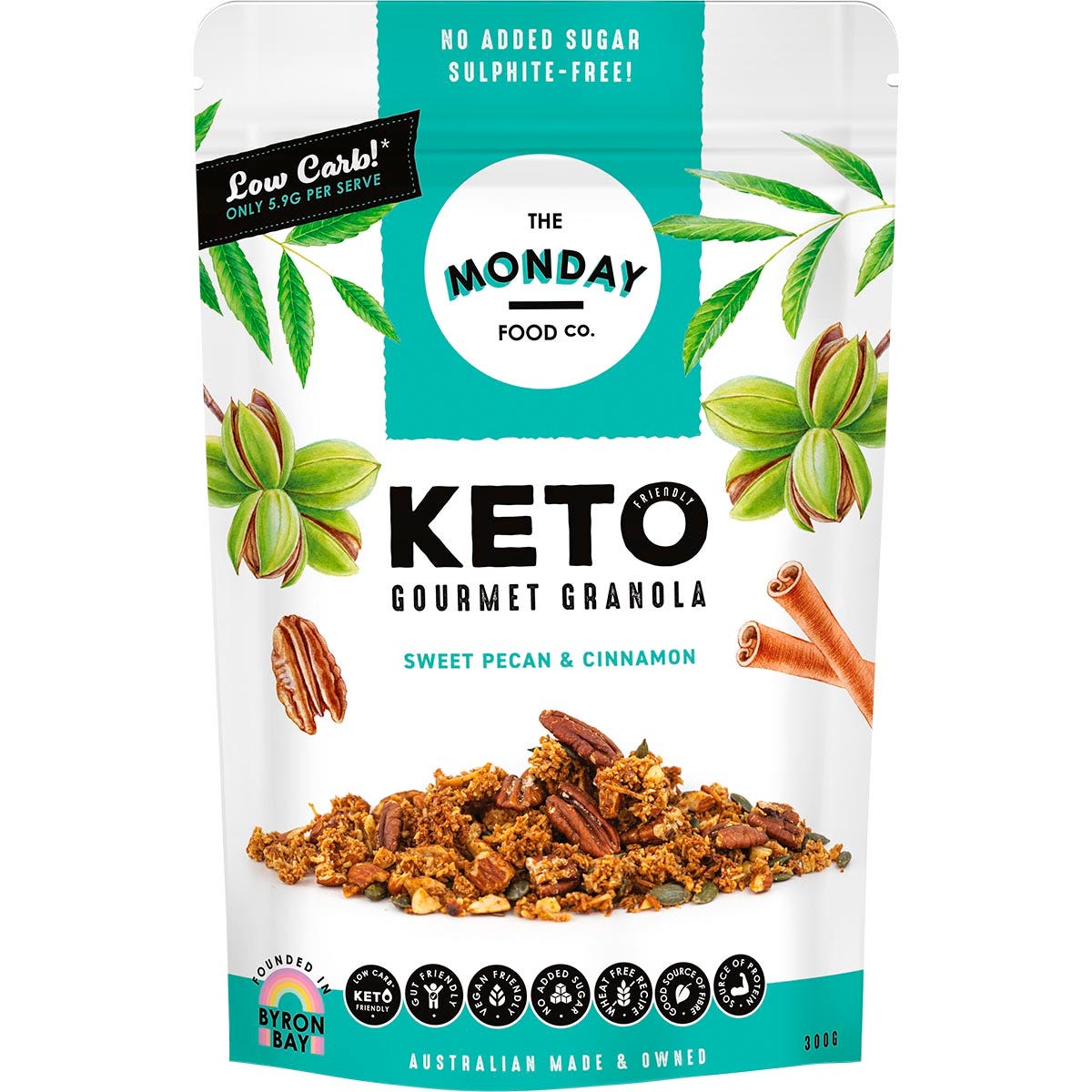 The Monday Food Co.- Keto Gourmet Granola Sweet Cinnamon Pecan-300g