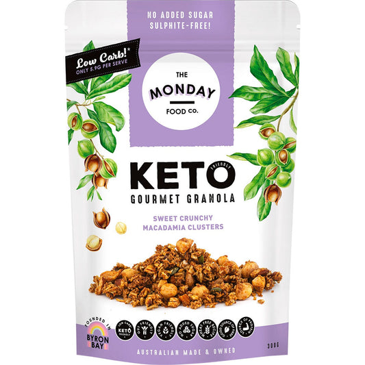 The Monday Food Co.- Keto Gourmet Granola Sweet Crunchy Macadamia Clusters-300g