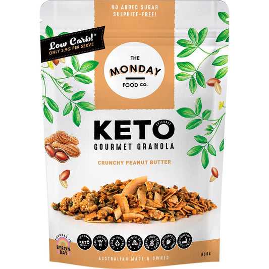The Monday Food Co.- Keto Gourmet Granola Crunchy Peanut Butter-800g