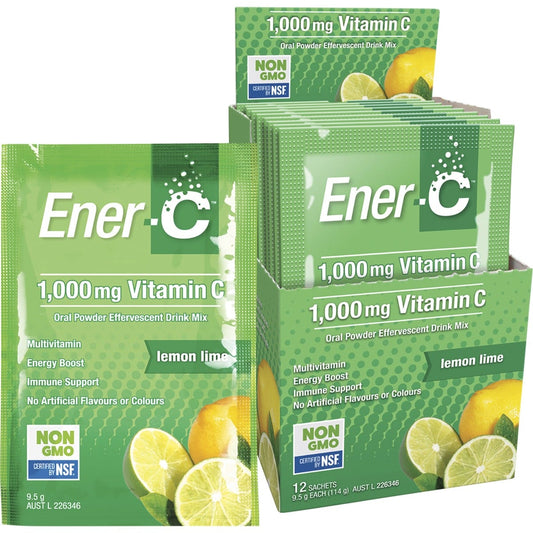 Martin & Pleasance- Ener-C 1000mg Vitamin C Drink Mix Lemon Lime Sachets-12pk