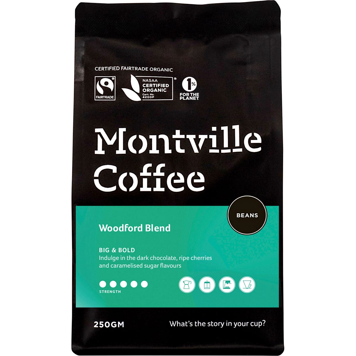 Montville Coffee- Coffee Beans Woodford Blend-250g
