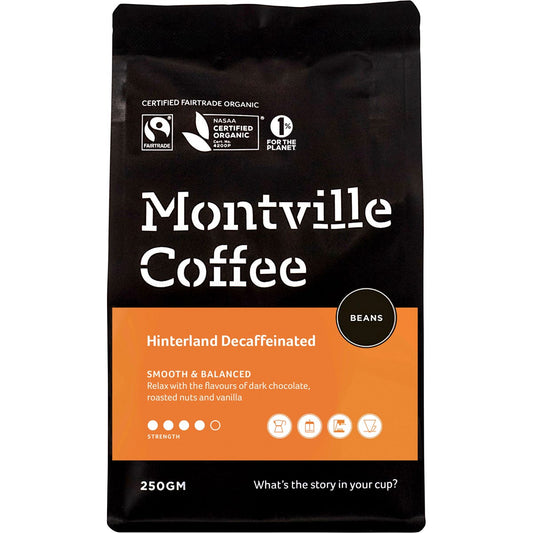 Montville Coffee- Decaf Coffee Beans Hinterland Blend-250g