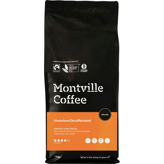 Montville Coffee- Decaf Coffee Beans Hinterland Blend-1kg