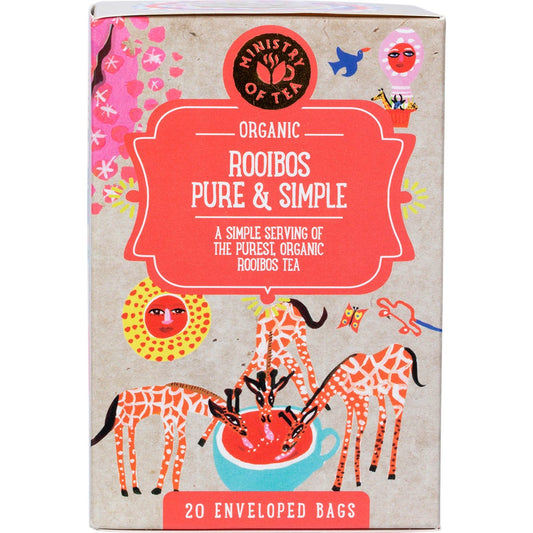 Ministry of Tea- Organic Rooibos Pure & Simple Tea Bags-20pk
