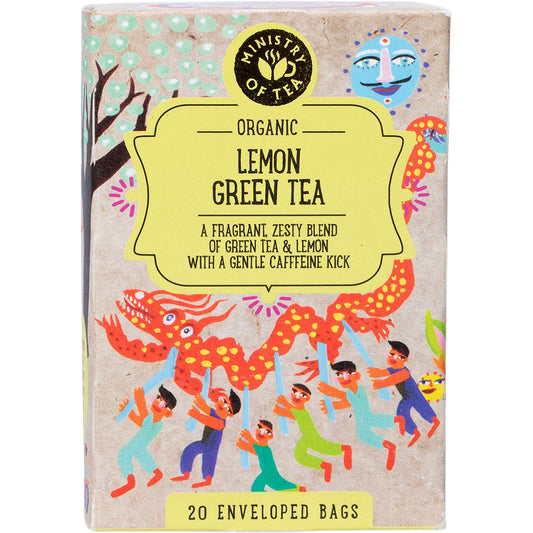 Ministry of Tea- Organic Lemon Green Tea Bags-20pk
