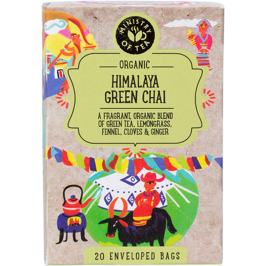 Ministry of Tea- Organic Himalaya Green Chai Tea Bags-20pk