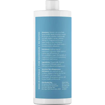 Amazing Oils- Magnesium Daily Spray Refill Pure Magnesium Oil-1L