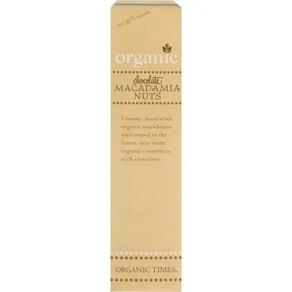 Organic Times- Milk Chocolate Macadamia Nuts-150g